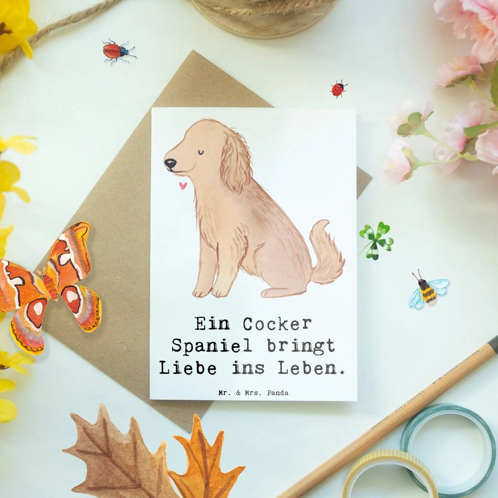Greetings card Ein Cocker Spaniel bringt Liebe ins Leben. Glückwunschkarte, Hochzeitskarte, Grußkarte, Klappkarte, Ansichtskarten, Karte, Geburtstagskarte, Einladungskarte, Hund, Hunderasse, Rassehund, Hundebesitzer, Geschenk, Tierfreund, Schenken, Welpe
