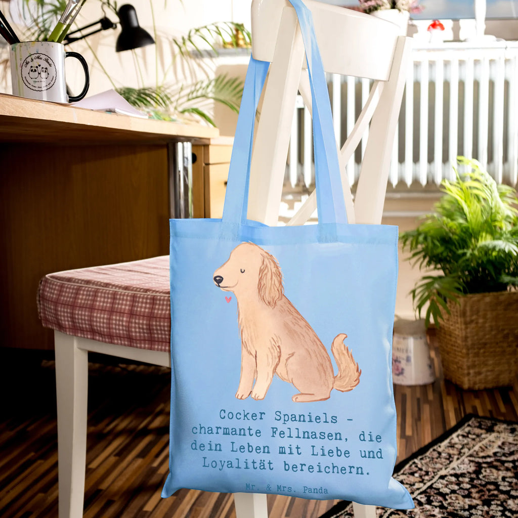 Tote bag Cocker Spaniels - charmante Fellnasen, die dein Leben mit Liebe und Loyalität bereichern. Tasche, Einkaufstüte, Stofftasche, Umhängetasche, Tragetasche, Stoffbeutel, Einkaufstasche, Shopper, Laptoptasche, Badetasche, Beutel, Jutebeutel, Beuteltasche, Strandtasche, Jutetasche, Schultertasche, Hund, Hunderasse, Rassehund, Hundebesitzer, Geschenk, Tierfreund, Schenken, Welpe