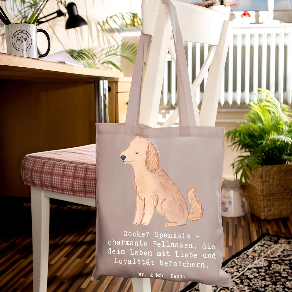 Tote bag Cocker Spaniels - charmante Fellnasen, die dein Leben mit Liebe und Loyalität bereichern. Tasche, Einkaufstüte, Stofftasche, Umhängetasche, Tragetasche, Stoffbeutel, Einkaufstasche, Shopper, Laptoptasche, Badetasche, Beutel, Jutebeutel, Beuteltasche, Strandtasche, Jutetasche, Schultertasche, Hund, Hunderasse, Rassehund, Hundebesitzer, Geschenk, Tierfreund, Schenken, Welpe