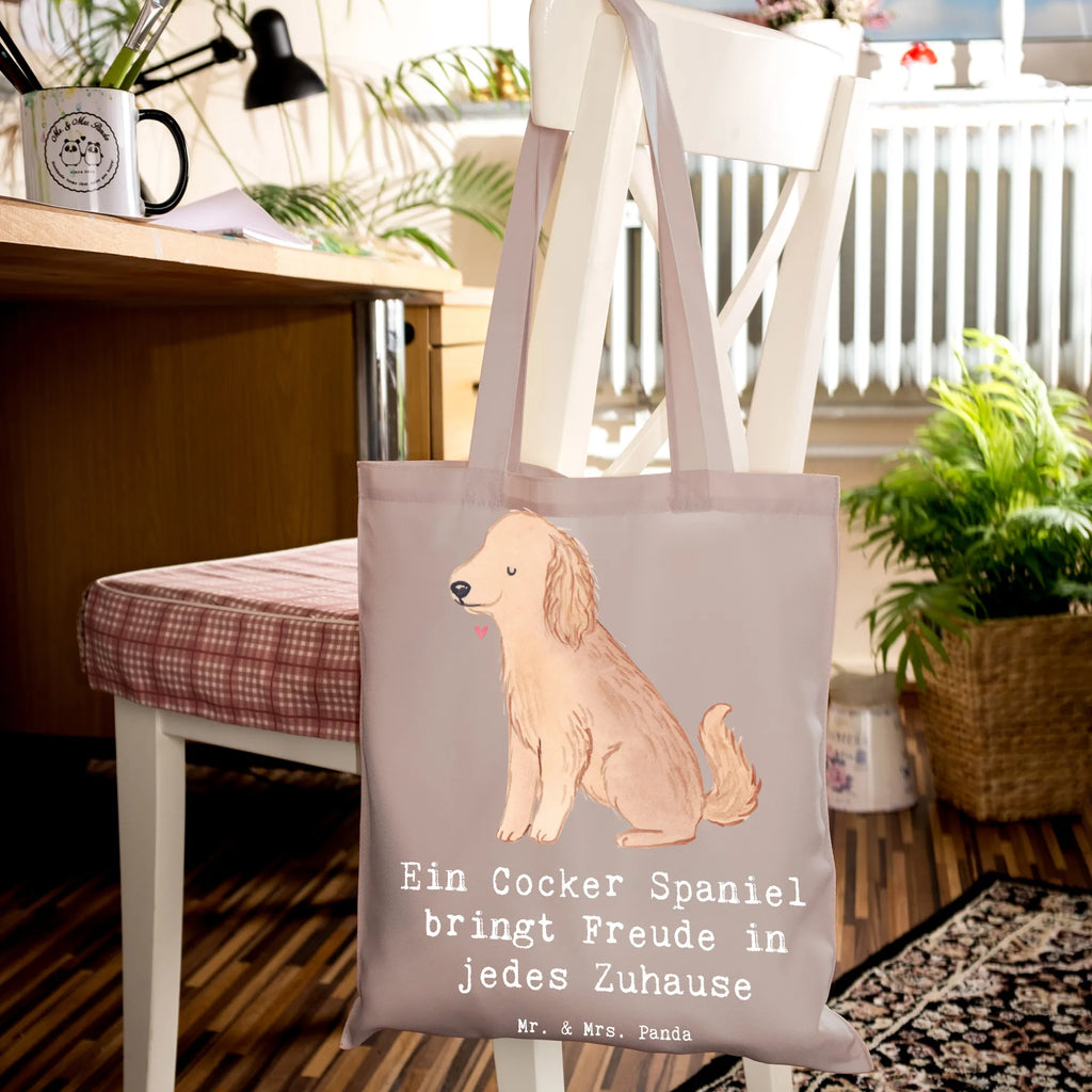 Tote bag Ein Cocker Spaniel bringt Freude in jedes Zuhause Tragetasche, Shopper, Beuteltasche, Laptoptasche, Einkaufstasche, Badetasche, Schultertasche, Umhängetasche, Tasche, Stoffbeutel, Stofftasche, Strandtasche, Jutetasche, Einkaufstüte, Jutebeutel, Beutel, Hund, Hunderasse, Rassehund, Hundebesitzer, Geschenk, Tierfreund, Schenken, Welpe