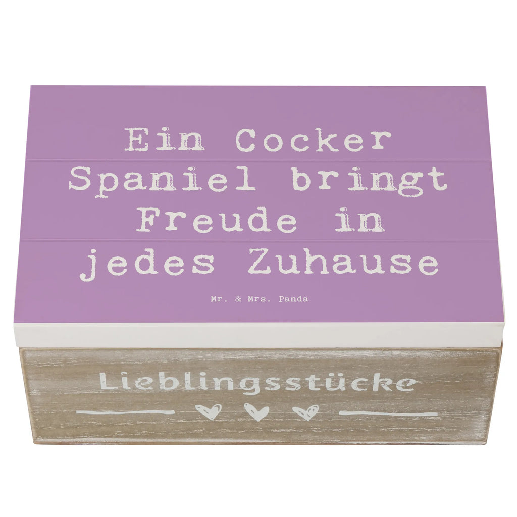 Holzkiste Spruch Cocker Spaniel Freude Erinnerungskiste, Schatzkiste, Aufbewahrungsbox, Geschenkdose, Truhe, Dekokiste, Schatulle, XXL, Kiste, Geschenkbox, Erinnerungsbox, Holzkiste, Hund, Hunderasse, Rassehund, Hundebesitzer, Geschenk, Tierfreund, Schenken, Welpe