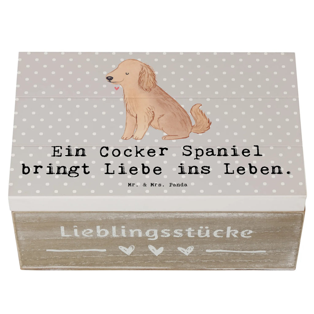 Holzkiste Liebe Cocker Spaniel Erinnerungsbox, XXL, Geschenkbox, Dekokiste, Holzkiste, Schatzkiste, Truhe, Erinnerungskiste, Schatulle, Geschenkdose, Aufbewahrungsbox, Kiste, Hund, Hunderasse, Rassehund, Hundebesitzer, Geschenk, Tierfreund, Schenken, Welpe