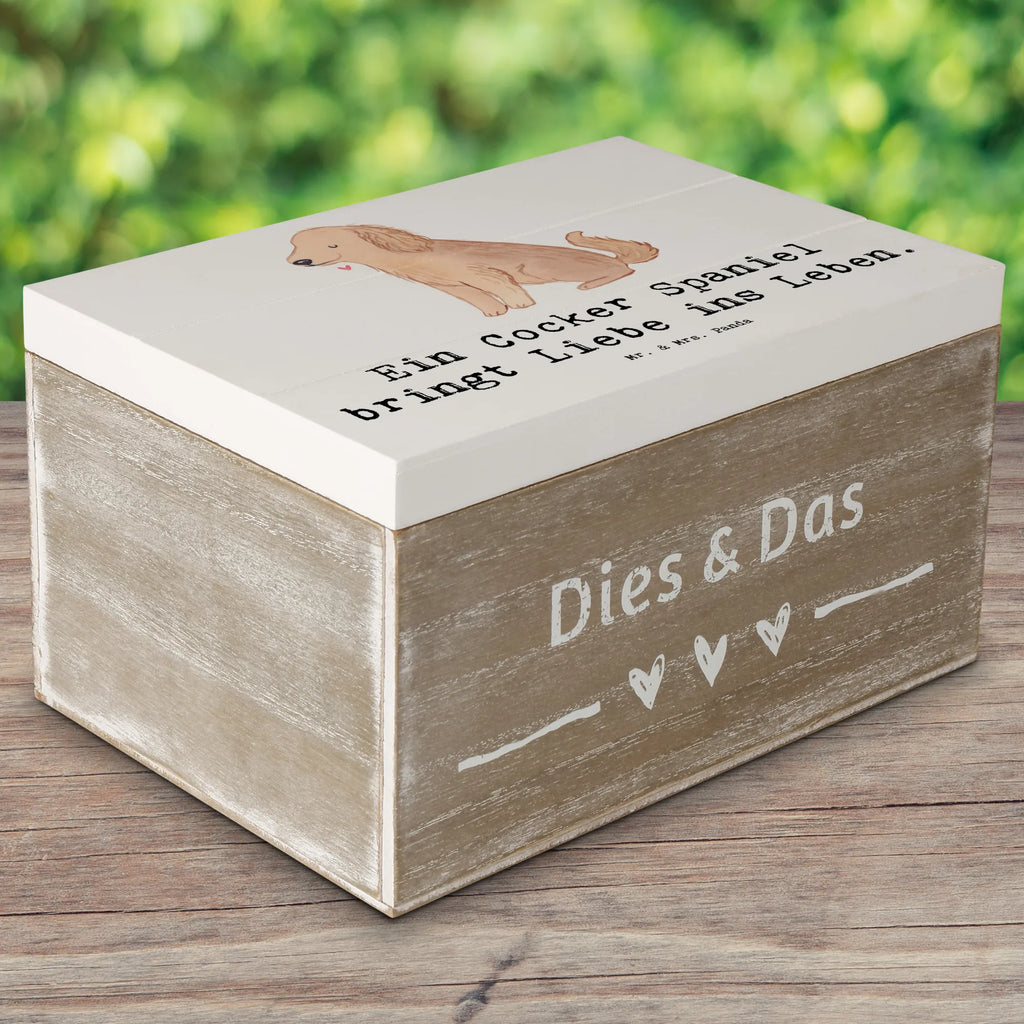 Holzkiste Liebe Cocker Spaniel Erinnerungsbox, XXL, Geschenkbox, Dekokiste, Holzkiste, Schatzkiste, Truhe, Erinnerungskiste, Schatulle, Geschenkdose, Aufbewahrungsbox, Kiste, Hund, Hunderasse, Rassehund, Hundebesitzer, Geschenk, Tierfreund, Schenken, Welpe