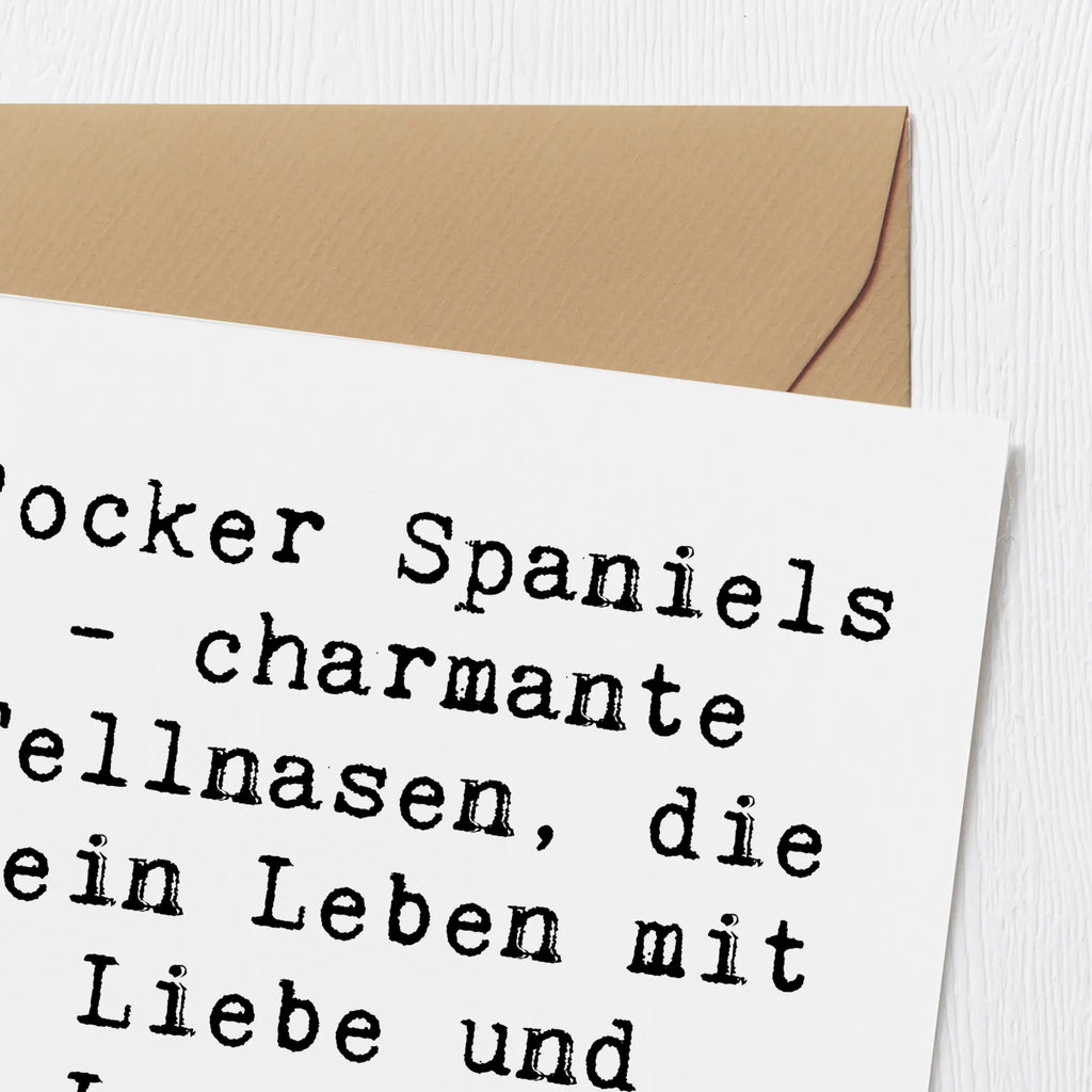 Deluxe Card Saying Cocker Spaniels - charmante Fellnasen, die dein Leben mit Liebe und Loyalität bereichern. Grußkarte, Hochzeitskarte, Glückwunschkarte, Klappkarte, Einladungskarte, Geburtstagskarte, Karte, Hochwertige Klappkarte, Hochwertige Grußkarte, Hund, Hunderasse, Rassehund, Hundebesitzer, Geschenk, Tierfreund, Schenken, Welpe