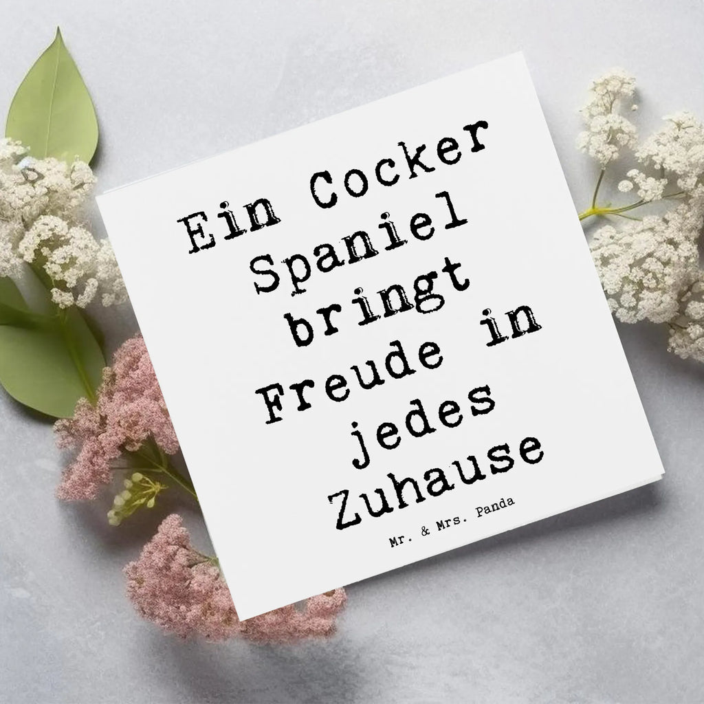 Deluxe Karte Spruch Cocker Spaniel Freude Klappkarte, Hochzeitskarte, Karte, Hochwertige Klappkarte, Geburtstagskarte, Grußkarte, Einladungskarte, Hochwertige Grußkarte, Glückwunschkarte, Hund, Hunderasse, Rassehund, Hundebesitzer, Geschenk, Tierfreund, Schenken, Welpe