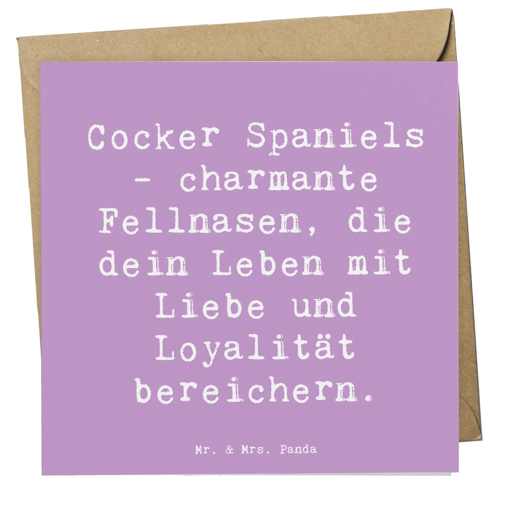 Deluxe Card Saying Cocker Spaniels - charmante Fellnasen, die dein Leben mit Liebe und Loyalität bereichern. Grußkarte, Hochzeitskarte, Glückwunschkarte, Klappkarte, Einladungskarte, Geburtstagskarte, Karte, Hochwertige Klappkarte, Hochwertige Grußkarte, Hund, Hunderasse, Rassehund, Hundebesitzer, Geschenk, Tierfreund, Schenken, Welpe