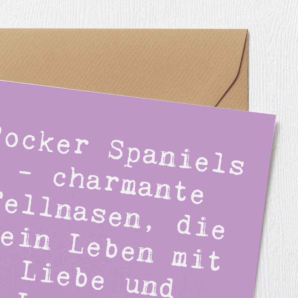 Deluxe Card Saying Cocker Spaniels - charmante Fellnasen, die dein Leben mit Liebe und Loyalität bereichern. Grußkarte, Hochzeitskarte, Glückwunschkarte, Klappkarte, Einladungskarte, Geburtstagskarte, Karte, Hochwertige Klappkarte, Hochwertige Grußkarte, Hund, Hunderasse, Rassehund, Hundebesitzer, Geschenk, Tierfreund, Schenken, Welpe