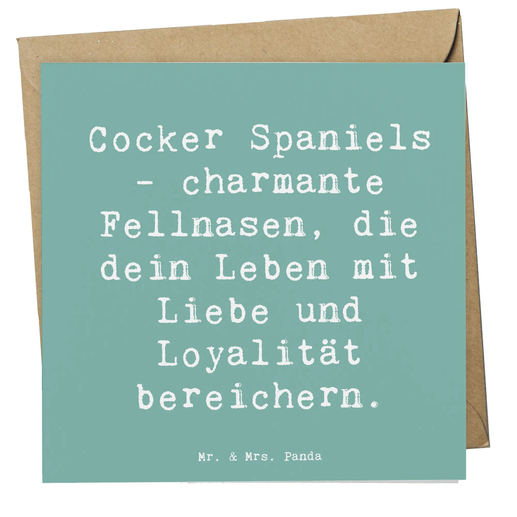 Deluxe Card Saying Cocker Spaniels - charmante Fellnasen, die dein Leben mit Liebe und Loyalität bereichern. Grußkarte, Hochzeitskarte, Glückwunschkarte, Klappkarte, Einladungskarte, Geburtstagskarte, Karte, Hochwertige Klappkarte, Hochwertige Grußkarte, Hund, Hunderasse, Rassehund, Hundebesitzer, Geschenk, Tierfreund, Schenken, Welpe
