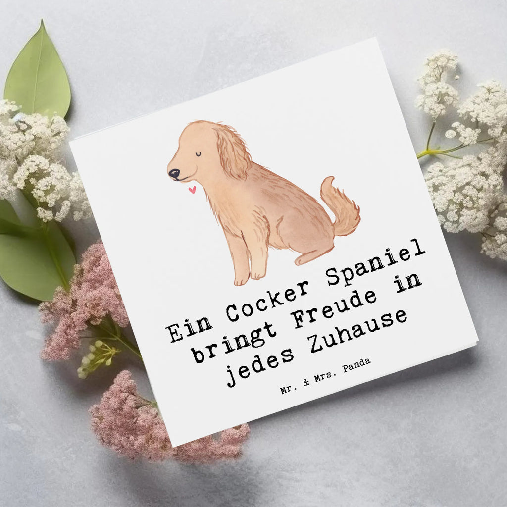 Deluxe Card Ein Cocker Spaniel bringt Freude in jedes Zuhause Klappkarte, Einladungskarte, Glückwunschkarte, Grußkarte, Hochwertige Grußkarte, Karte, Hochwertige Klappkarte, Geburtstagskarte, Hochzeitskarte, Hund, Hunderasse, Rassehund, Hundebesitzer, Geschenk, Tierfreund, Schenken, Welpe