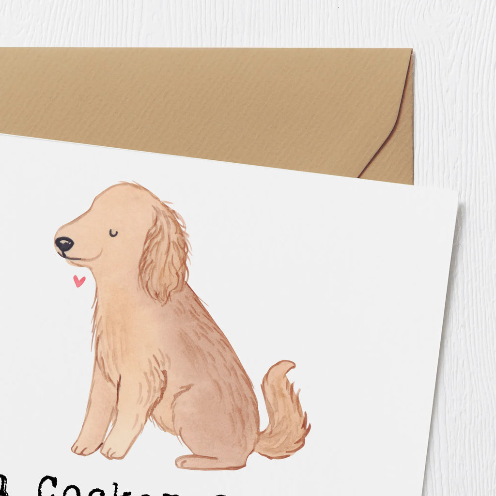 Deluxe Card Ein Cocker Spaniel bringt Freude in jedes Zuhause Klappkarte, Einladungskarte, Glückwunschkarte, Grußkarte, Hochwertige Grußkarte, Karte, Hochwertige Klappkarte, Geburtstagskarte, Hochzeitskarte, Hund, Hunderasse, Rassehund, Hundebesitzer, Geschenk, Tierfreund, Schenken, Welpe