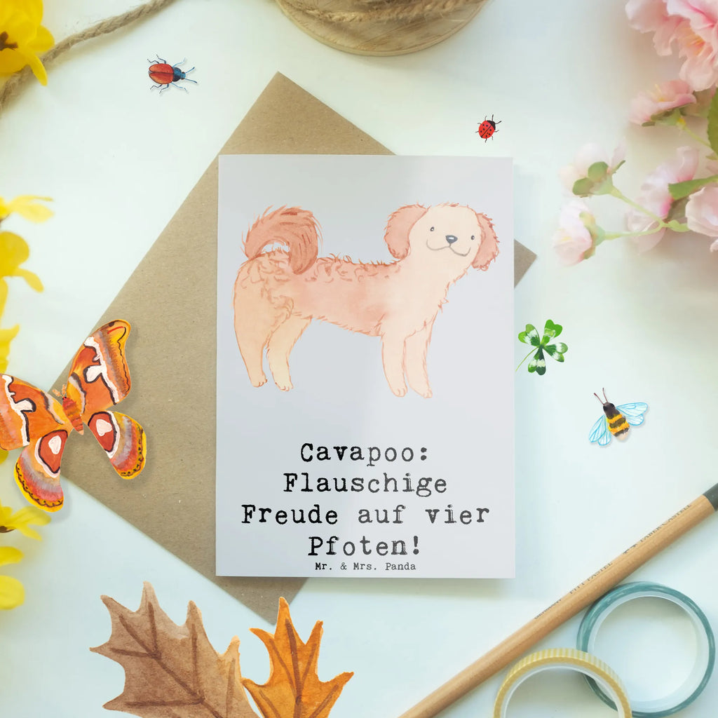 Greetings card Cavapoo: Flauschige Freude auf vier Pfoten! Klappkarte, Geburtstagskarte, Glückwunschkarte, Hochzeitskarte, Grußkarte, Einladungskarte, Karte, Ansichtskarten, Hund, Hunderasse, Rassehund, Hundebesitzer, Geschenk, Tierfreund, Schenken, Welpe
