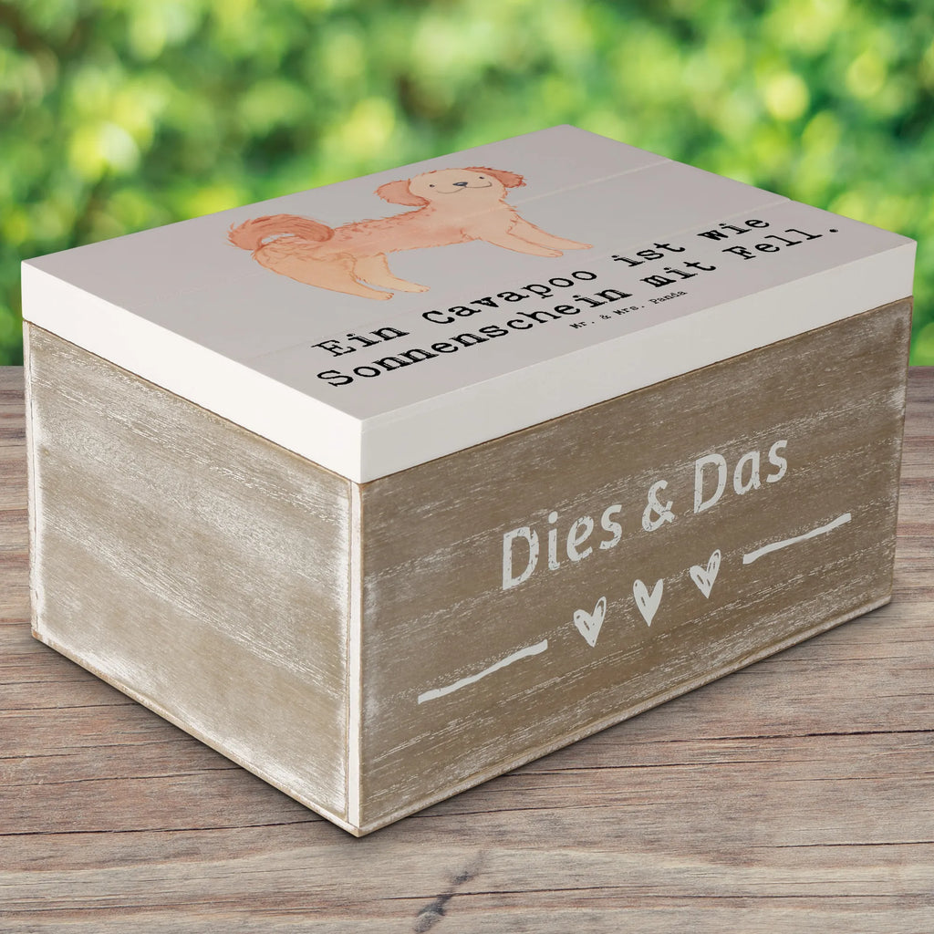 Holzkiste Cavapoo Sonnenschein XXL, Schatulle, Geschenkdose, Kiste, Schatzkiste, Truhe, Holzkiste, Erinnerungsbox, Erinnerungskiste, Aufbewahrungsbox, Dekokiste, Geschenkbox, Hund, Hunderasse, Rassehund, Hundebesitzer, Geschenk, Tierfreund, Schenken, Welpe