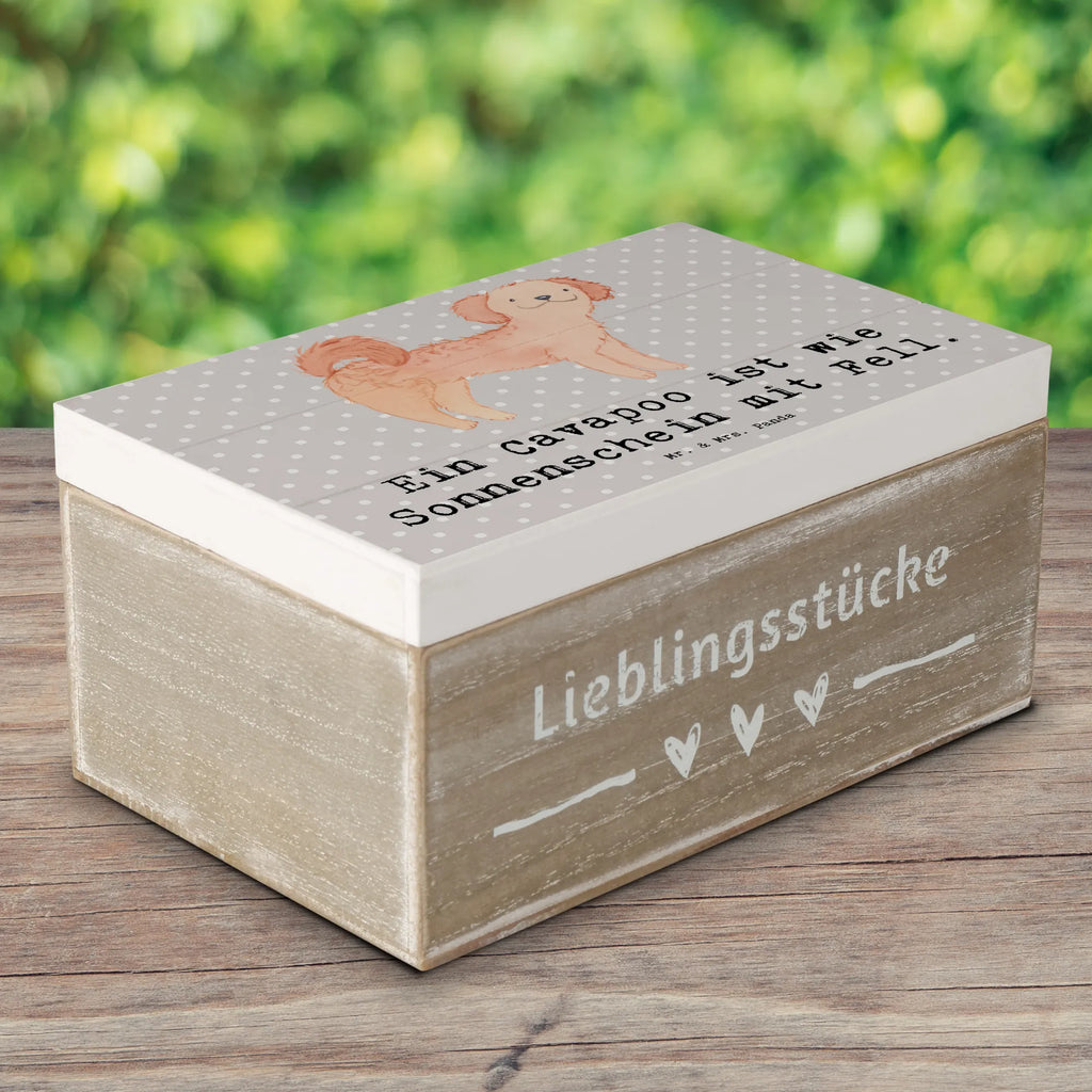 Holzkiste Cavapoo Sonnenschein XXL, Schatulle, Geschenkdose, Kiste, Schatzkiste, Truhe, Holzkiste, Erinnerungsbox, Erinnerungskiste, Aufbewahrungsbox, Dekokiste, Geschenkbox, Hund, Hunderasse, Rassehund, Hundebesitzer, Geschenk, Tierfreund, Schenken, Welpe