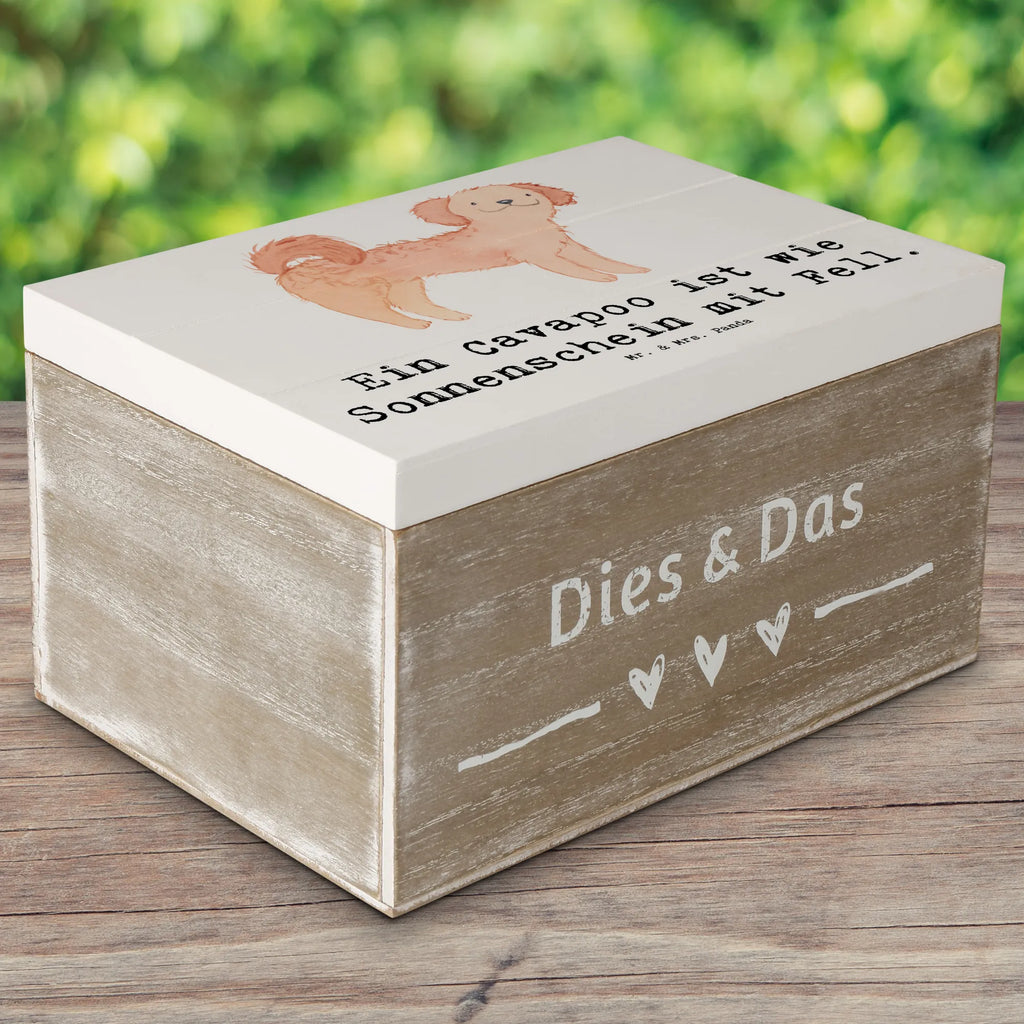 Holzkiste Cavapoo Sonnenschein XXL, Schatulle, Geschenkdose, Kiste, Schatzkiste, Truhe, Holzkiste, Erinnerungsbox, Erinnerungskiste, Aufbewahrungsbox, Dekokiste, Geschenkbox, Hund, Hunderasse, Rassehund, Hundebesitzer, Geschenk, Tierfreund, Schenken, Welpe