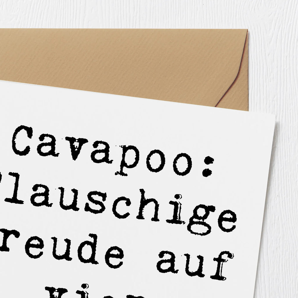 Deluxe Karte Spruch Cavapoo Flauschigkeit Hochwertige Grußkarte, Geburtstagskarte, Klappkarte, Einladungskarte, Grußkarte, Karte, Hochzeitskarte, Glückwunschkarte, Hochwertige Klappkarte, Hund, Hunderasse, Rassehund, Hundebesitzer, Geschenk, Tierfreund, Schenken, Welpe