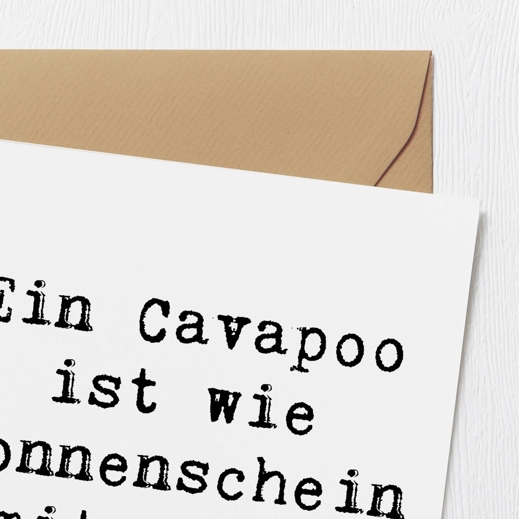 Deluxe Karte Spruch Cavapoo Sonnenschein Klappkarte, Hochwertige Klappkarte, Hochwertige Grußkarte, Grußkarte, Karte, Einladungskarte, Geburtstagskarte, Hochzeitskarte, Glückwunschkarte, Hund, Hunderasse, Rassehund, Hundebesitzer, Geschenk, Tierfreund, Schenken, Welpe