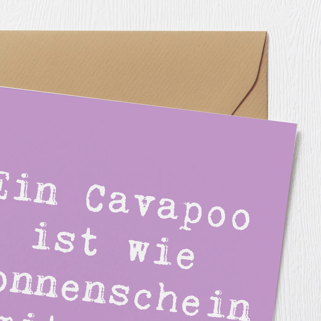 Deluxe Karte Spruch Cavapoo Sonnenschein Klappkarte, Hochwertige Klappkarte, Hochwertige Grußkarte, Grußkarte, Karte, Einladungskarte, Geburtstagskarte, Hochzeitskarte, Glückwunschkarte, Hund, Hunderasse, Rassehund, Hundebesitzer, Geschenk, Tierfreund, Schenken, Welpe