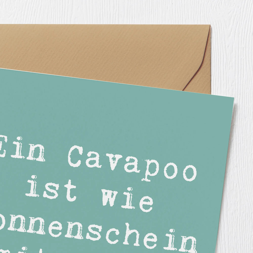 Deluxe Karte Spruch Cavapoo Sonnenschein Klappkarte, Hochwertige Klappkarte, Hochwertige Grußkarte, Grußkarte, Karte, Einladungskarte, Geburtstagskarte, Hochzeitskarte, Glückwunschkarte, Hund, Hunderasse, Rassehund, Hundebesitzer, Geschenk, Tierfreund, Schenken, Welpe