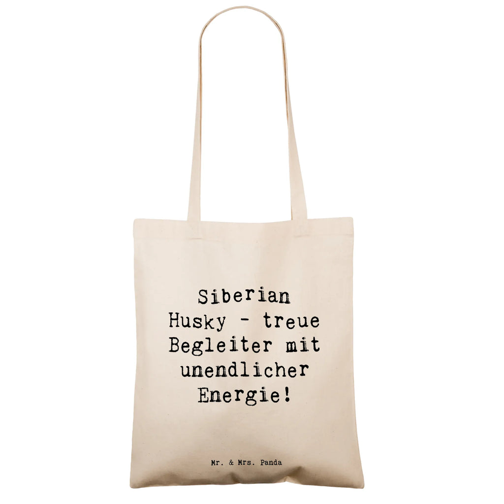 Tote bag Saying Siberian Husky - treue Begleiter mit unendlicher Energie! Umhängetasche, Schultertasche, Stofftasche, Beuteltasche, Tasche, Einkaufstasche, Strandtasche, Shopper, Badetasche, Stoffbeutel, Jutebeutel, Einkaufstüte, Laptoptasche, Beutel, Tragetasche, Jutetasche, Hund, Hunderasse, Rassehund, Hundebesitzer, Geschenk, Tierfreund, Schenken, Welpe
