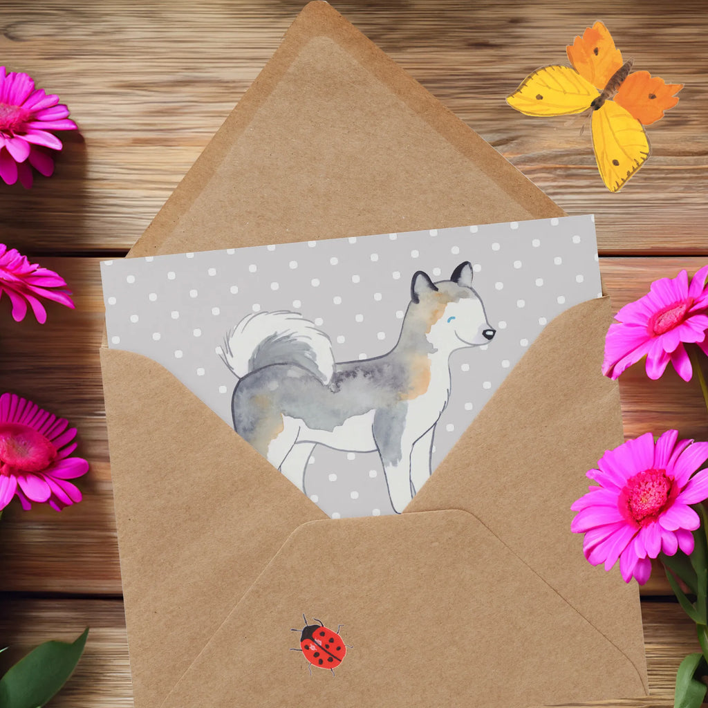 Deluxe Card Siberian Huskys - wunderschöne blaue Augen, die in deine Seele blicken Grußkarte, Einladungskarte, Klappkarte, Hochwertige Grußkarte, Hochzeitskarte, Karte, Hochwertige Klappkarte, Glückwunschkarte, Geburtstagskarte, Hund, Hunderasse, Rassehund, Hundebesitzer, Geschenk, Tierfreund, Schenken, Welpe