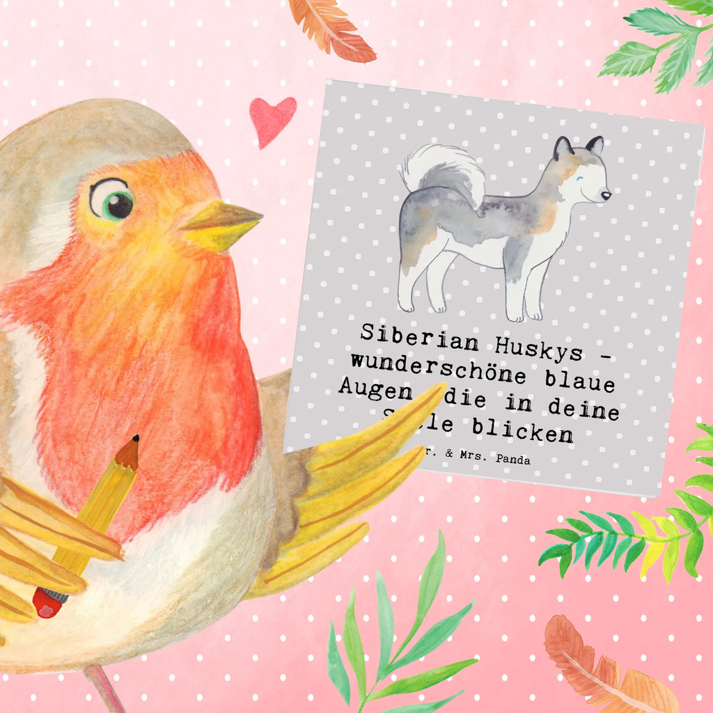 Deluxe Card Siberian Huskys - wunderschöne blaue Augen, die in deine Seele blicken Grußkarte, Einladungskarte, Klappkarte, Hochwertige Grußkarte, Hochzeitskarte, Karte, Hochwertige Klappkarte, Glückwunschkarte, Geburtstagskarte, Hund, Hunderasse, Rassehund, Hundebesitzer, Geschenk, Tierfreund, Schenken, Welpe