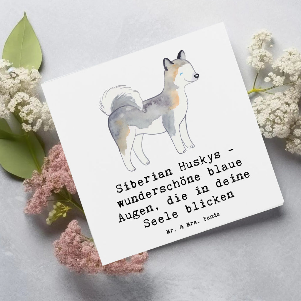 Deluxe Card Siberian Huskys - wunderschöne blaue Augen, die in deine Seele blicken Grußkarte, Einladungskarte, Klappkarte, Hochwertige Grußkarte, Hochzeitskarte, Karte, Hochwertige Klappkarte, Glückwunschkarte, Geburtstagskarte, Hund, Hunderasse, Rassehund, Hundebesitzer, Geschenk, Tierfreund, Schenken, Welpe