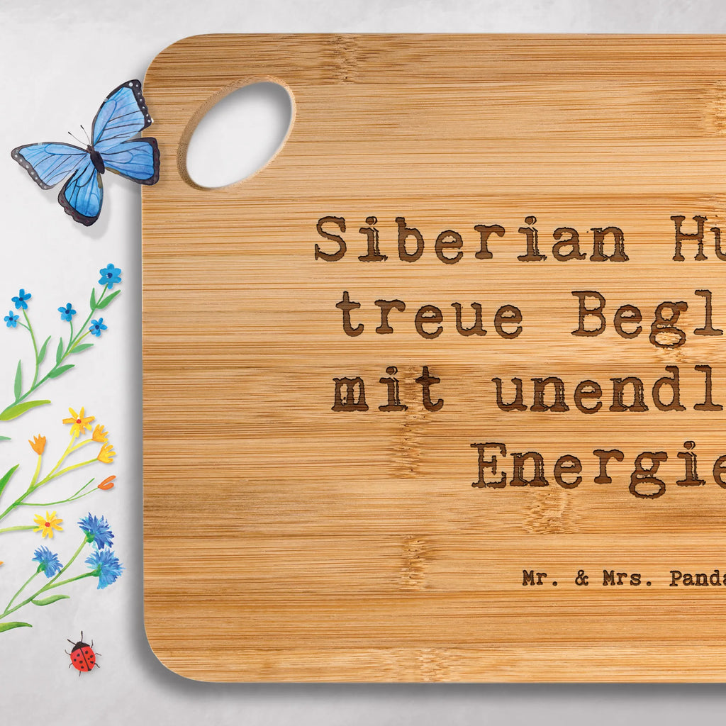 Bambus - deska do krojenia Przysłowie Siberian Husky - treue Begleiter mit unendlicher Energie! Pies, rasa psa, pies rasowy, właściciel psa, prezent, miłośnik zwierząt, dawanie, szczeniak
