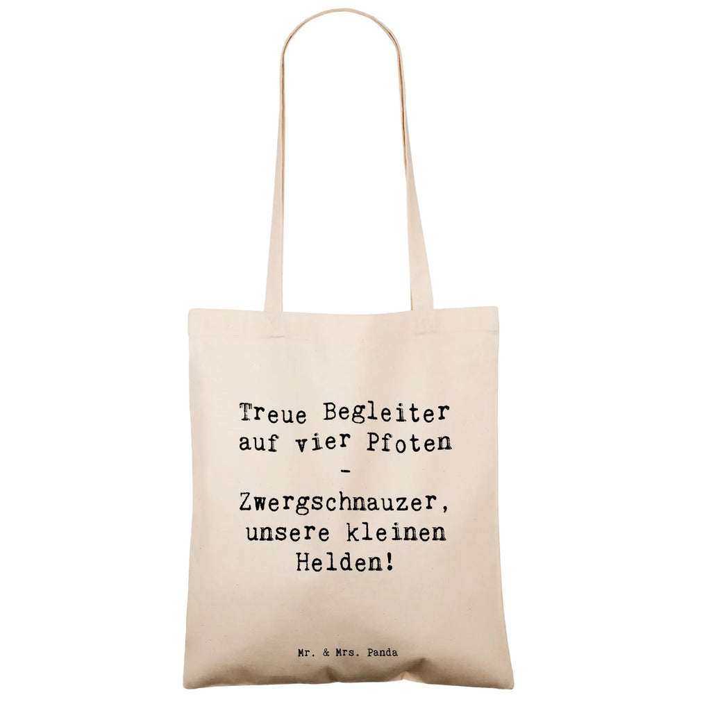 Tote bag Saying Treue Begleiter auf vier Pfoten - Zwergschnauzer, unsere kleinen Helden! Stofftasche, Beutel, Stoffbeutel, Jutetasche, Einkaufstasche, Strandtasche, Schultertasche, Beuteltasche, Laptoptasche, Tragetasche, Einkaufstüte, Shopper, Jutebeutel, Tasche, Umhängetasche, Badetasche, Hund, Hunderasse, Rassehund, Hundebesitzer, Geschenk, Tierfreund, Schenken, Welpe