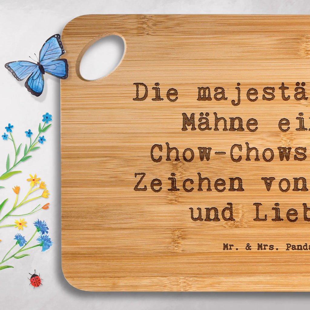 Bambus - deska do krojenia Przysłowie Die majestätische Mähne eines Chow-Chows: Ein Zeichen von Würde und Liebe. Pies, rasa psa, pies rasowy, właściciel psa, prezent, miłośnik zwierząt, dawanie, szczeniak