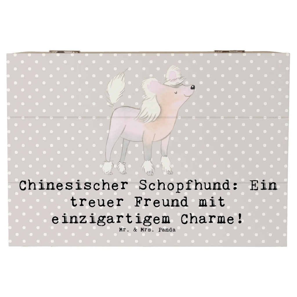 Holzkiste Chinesischer Schopfhund Charme Kiste, Schatzkiste, Aufbewahrungsbox, Holzkiste, Schatulle, Truhe, Geschenkdose, Dekokiste, XXL, Geschenkbox, Erinnerungsbox, Erinnerungskiste, Hund, Hunderasse, Rassehund, Hundebesitzer, Geschenk, Tierfreund, Schenken, Welpe