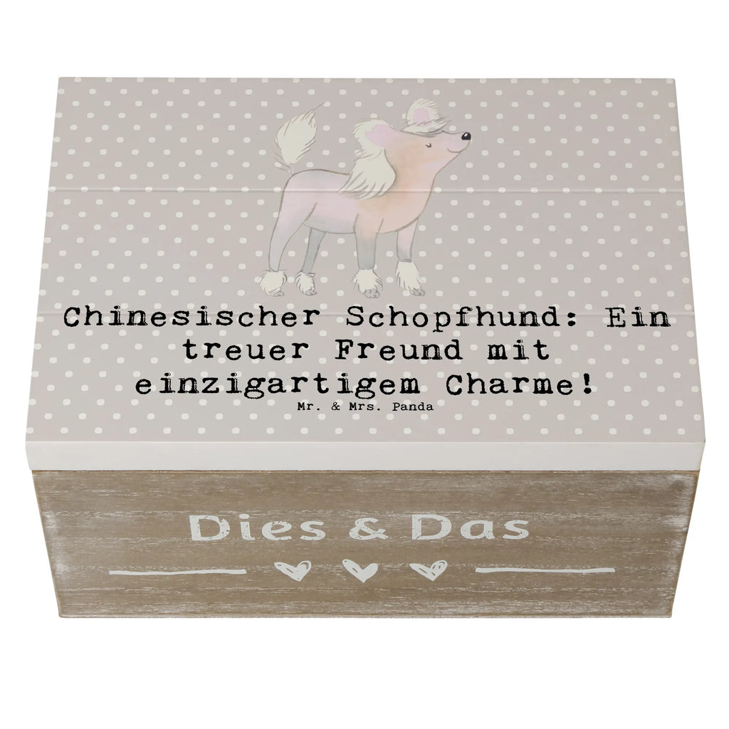Holzkiste Chinesischer Schopfhund Charme Kiste, Schatzkiste, Aufbewahrungsbox, Holzkiste, Schatulle, Truhe, Geschenkdose, Dekokiste, XXL, Geschenkbox, Erinnerungsbox, Erinnerungskiste, Hund, Hunderasse, Rassehund, Hundebesitzer, Geschenk, Tierfreund, Schenken, Welpe