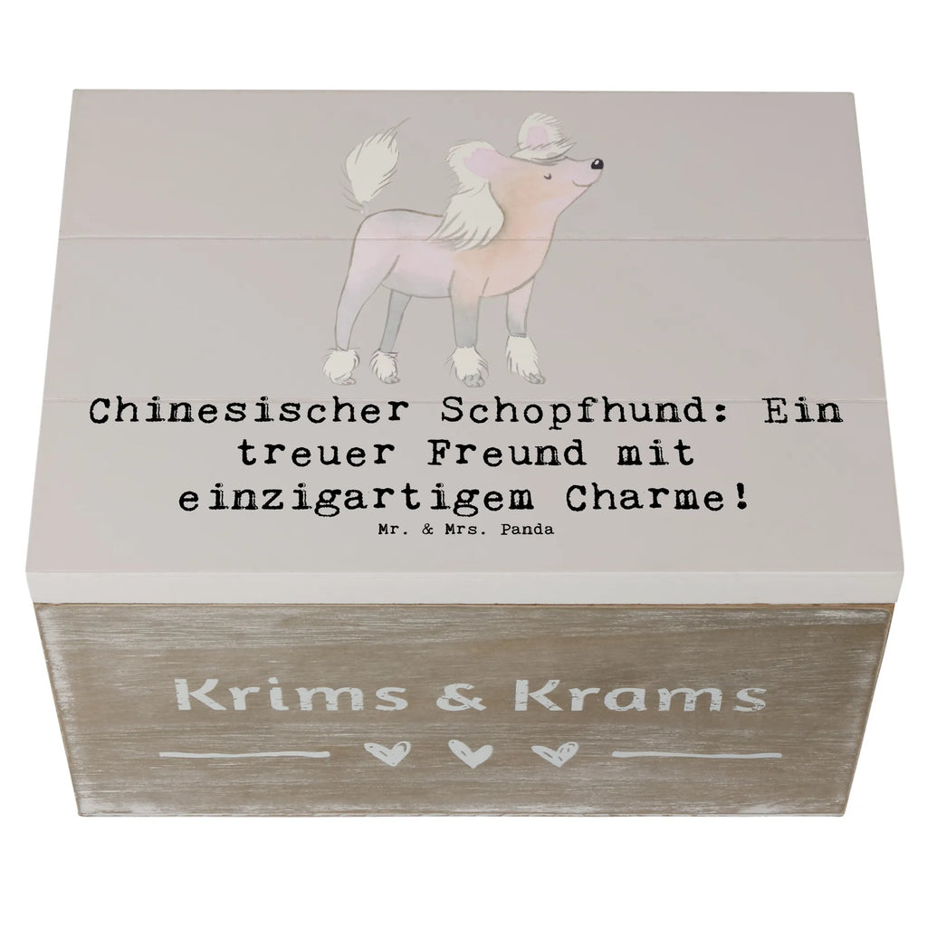 Holzkiste Chinesischer Schopfhund Charme Kiste, Schatzkiste, Aufbewahrungsbox, Holzkiste, Schatulle, Truhe, Geschenkdose, Dekokiste, XXL, Geschenkbox, Erinnerungsbox, Erinnerungskiste, Hund, Hunderasse, Rassehund, Hundebesitzer, Geschenk, Tierfreund, Schenken, Welpe