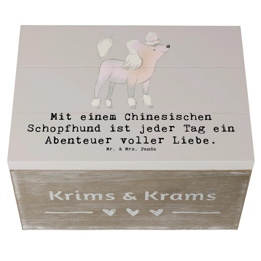 Holzkiste Chinesischer Schopfhund Abenteuer Aufbewahrungsbox, Truhe, XXL, Geschenkbox, Erinnerungsbox, Schatzkiste, Geschenkdose, Schatulle, Dekokiste, Holzkiste, Kiste, Erinnerungskiste, Hund, Hunderasse, Rassehund, Hundebesitzer, Geschenk, Tierfreund, Schenken, Welpe