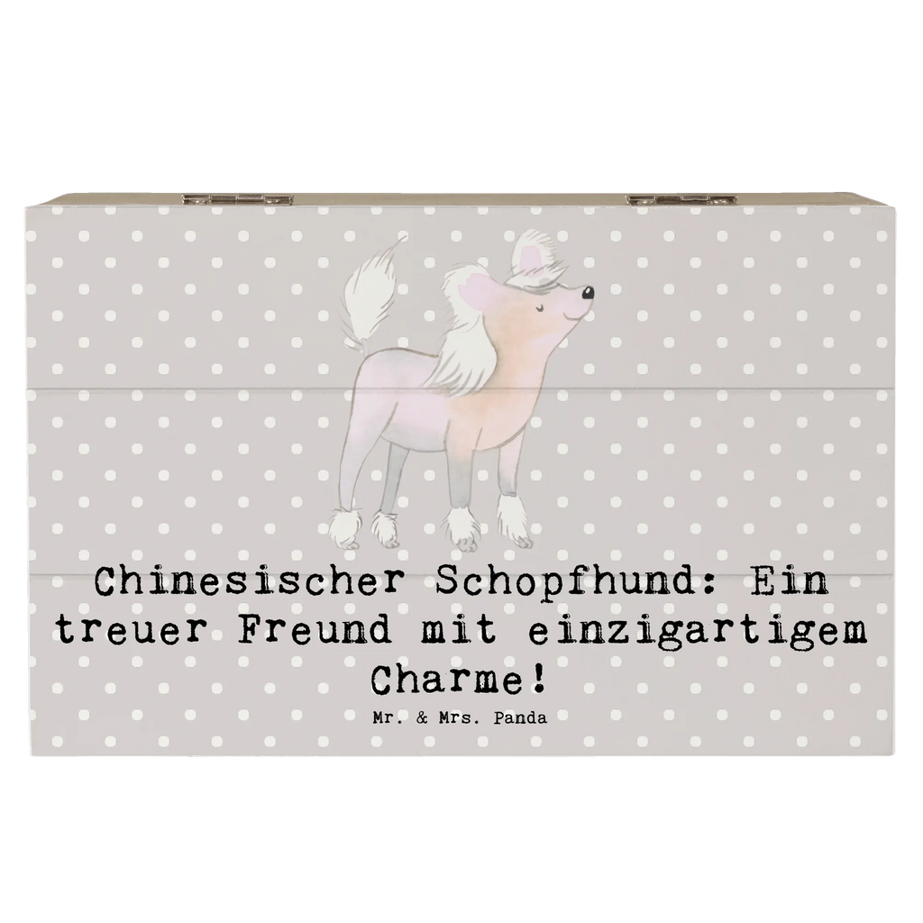 Holzkiste Chinesischer Schopfhund Charme Kiste, Schatzkiste, Aufbewahrungsbox, Holzkiste, Schatulle, Truhe, Geschenkdose, Dekokiste, XXL, Geschenkbox, Erinnerungsbox, Erinnerungskiste, Hund, Hunderasse, Rassehund, Hundebesitzer, Geschenk, Tierfreund, Schenken, Welpe