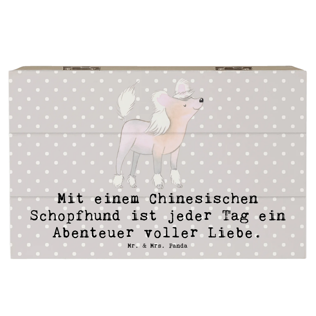 Holzkiste Chinesischer Schopfhund Abenteuer Aufbewahrungsbox, Truhe, XXL, Geschenkbox, Erinnerungsbox, Schatzkiste, Geschenkdose, Schatulle, Dekokiste, Holzkiste, Kiste, Erinnerungskiste, Hund, Hunderasse, Rassehund, Hundebesitzer, Geschenk, Tierfreund, Schenken, Welpe