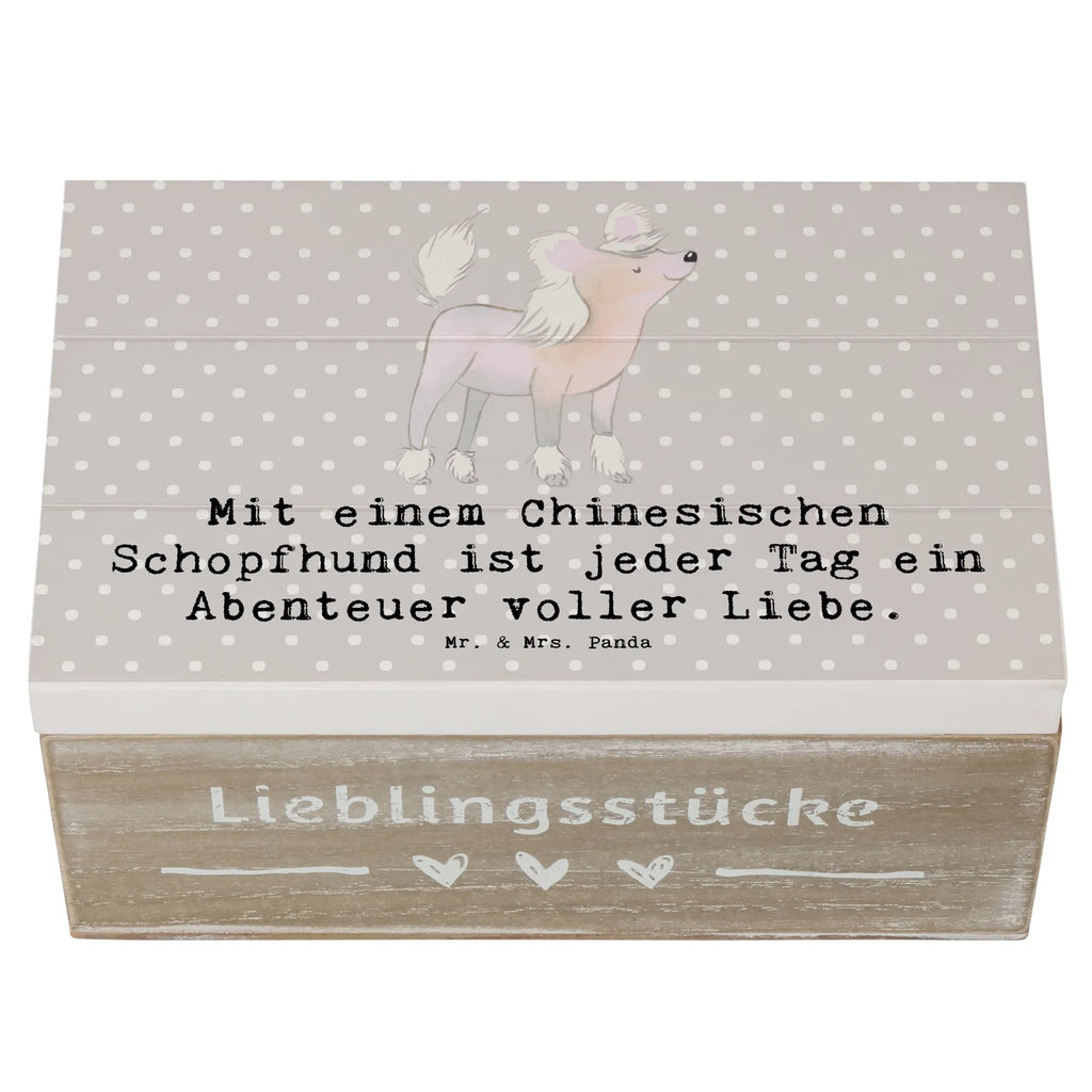 Holzkiste Chinesischer Schopfhund Abenteuer Aufbewahrungsbox, Truhe, XXL, Geschenkbox, Erinnerungsbox, Schatzkiste, Geschenkdose, Schatulle, Dekokiste, Holzkiste, Kiste, Erinnerungskiste, Hund, Hunderasse, Rassehund, Hundebesitzer, Geschenk, Tierfreund, Schenken, Welpe