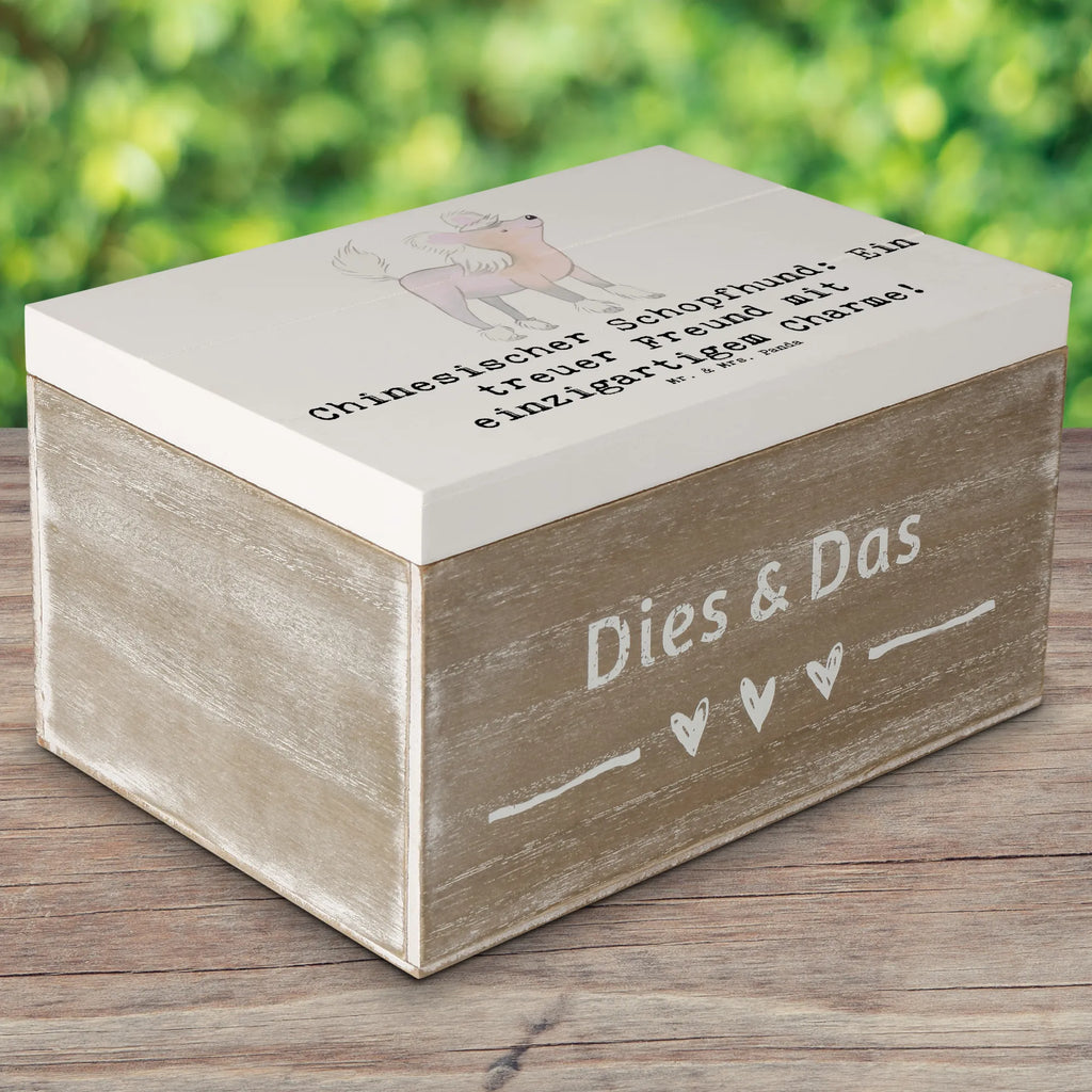 Holzkiste Chinesischer Schopfhund Charme Kiste, Schatzkiste, Aufbewahrungsbox, Holzkiste, Schatulle, Truhe, Geschenkdose, Dekokiste, XXL, Geschenkbox, Erinnerungsbox, Erinnerungskiste, Hund, Hunderasse, Rassehund, Hundebesitzer, Geschenk, Tierfreund, Schenken, Welpe