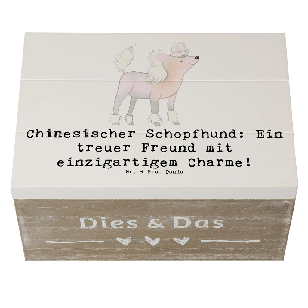 Holzkiste Chinesischer Schopfhund Charme Kiste, Schatzkiste, Aufbewahrungsbox, Holzkiste, Schatulle, Truhe, Geschenkdose, Dekokiste, XXL, Geschenkbox, Erinnerungsbox, Erinnerungskiste, Hund, Hunderasse, Rassehund, Hundebesitzer, Geschenk, Tierfreund, Schenken, Welpe