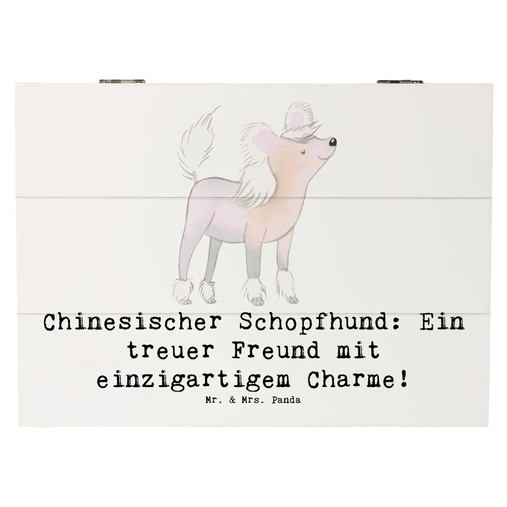 Holzkiste Chinesischer Schopfhund Charme Kiste, Schatzkiste, Aufbewahrungsbox, Holzkiste, Schatulle, Truhe, Geschenkdose, Dekokiste, XXL, Geschenkbox, Erinnerungsbox, Erinnerungskiste, Hund, Hunderasse, Rassehund, Hundebesitzer, Geschenk, Tierfreund, Schenken, Welpe