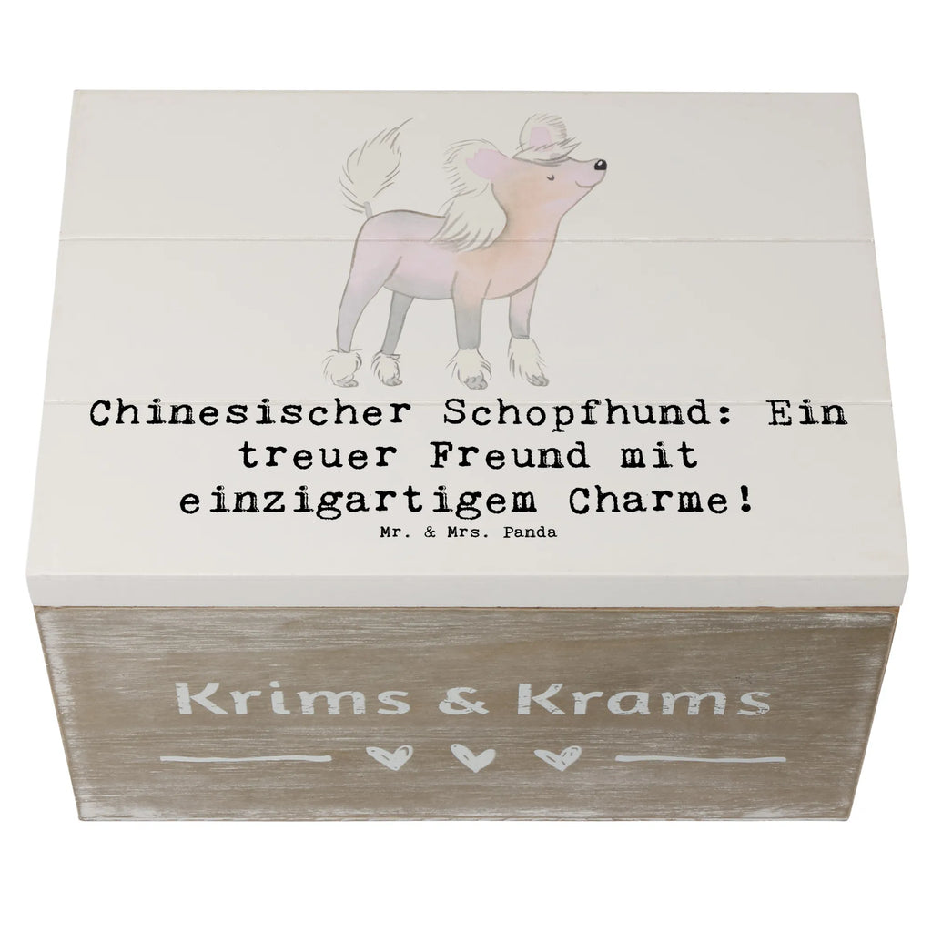 Holzkiste Chinesischer Schopfhund Charme Kiste, Schatzkiste, Aufbewahrungsbox, Holzkiste, Schatulle, Truhe, Geschenkdose, Dekokiste, XXL, Geschenkbox, Erinnerungsbox, Erinnerungskiste, Hund, Hunderasse, Rassehund, Hundebesitzer, Geschenk, Tierfreund, Schenken, Welpe