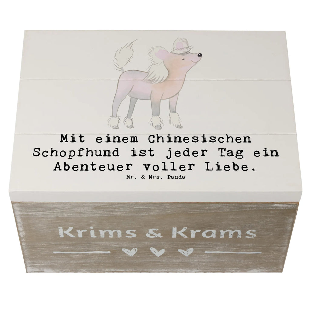 Holzkiste Chinesischer Schopfhund Abenteuer Aufbewahrungsbox, Truhe, XXL, Geschenkbox, Erinnerungsbox, Schatzkiste, Geschenkdose, Schatulle, Dekokiste, Holzkiste, Kiste, Erinnerungskiste, Hund, Hunderasse, Rassehund, Hundebesitzer, Geschenk, Tierfreund, Schenken, Welpe