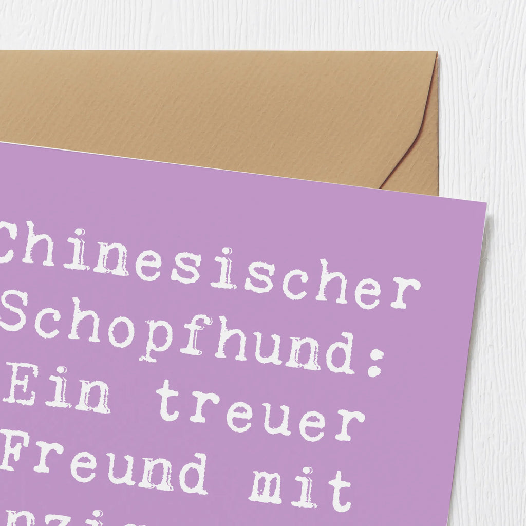 Deluxe Card Saying Chinesischer Schopfhund: Ein treuer Freund mit einzigartigem Charme! Hochwertige Grußkarte, Karte, Klappkarte, Hochwertige Klappkarte, Geburtstagskarte, Glückwunschkarte, Einladungskarte, Hochzeitskarte, Grußkarte, Hund, Hunderasse, Rassehund, Hundebesitzer, Geschenk, Tierfreund, Schenken, Welpe
