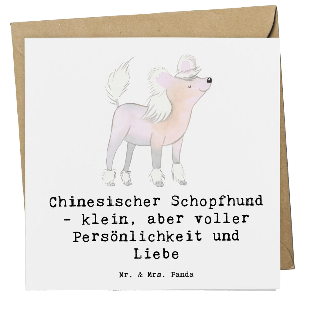 Deluxe Card Chinesischer Schopfhund - klein, aber voller Persönlichkeit und Liebe Karte, Einladungskarte, Hochwertige Klappkarte, Hochzeitskarte, Glückwunschkarte, Grußkarte, Klappkarte, Geburtstagskarte, Hochwertige Grußkarte, Hund, Hunderasse, Rassehund, Hundebesitzer, Geschenk, Tierfreund, Schenken, Welpe