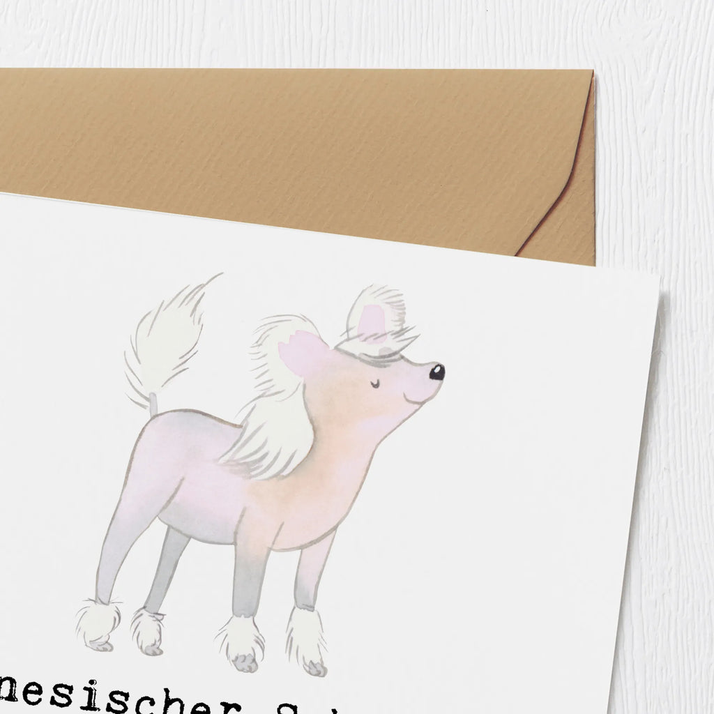 Deluxe Card Chinesischer Schopfhund - klein, aber voller Persönlichkeit und Liebe Karte, Einladungskarte, Hochwertige Klappkarte, Hochzeitskarte, Glückwunschkarte, Grußkarte, Klappkarte, Geburtstagskarte, Hochwertige Grußkarte, Hund, Hunderasse, Rassehund, Hundebesitzer, Geschenk, Tierfreund, Schenken, Welpe