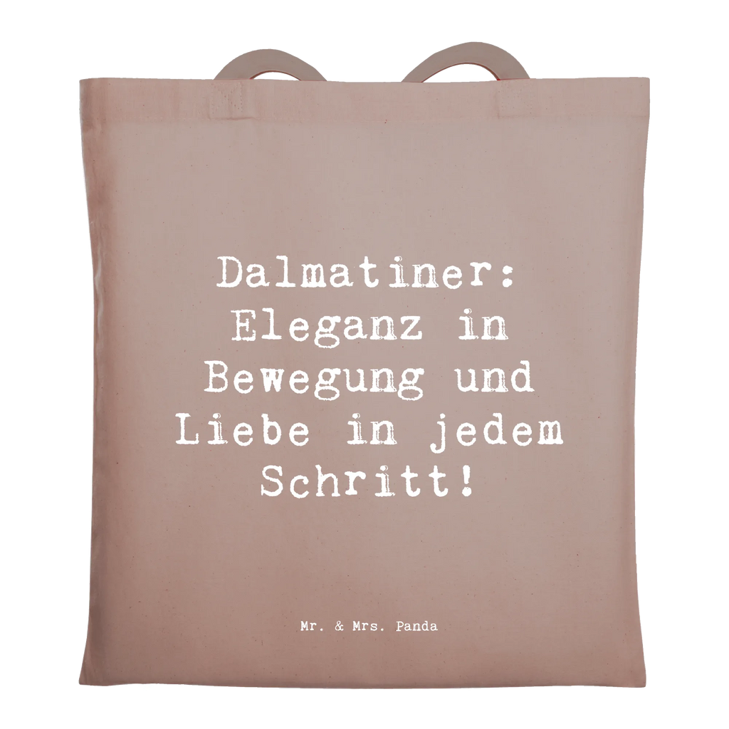 Tote bag Saying Dalmatiner: Eleganz in Bewegung und Liebe in jedem Schritt! Beuteltasche, Beutel, Einkaufstasche, Jutebeutel, Stoffbeutel, Tasche, Shopper, Umhängetasche, Strandtasche, Schultertasche, Stofftasche, Tragetasche, Badetasche, Jutetasche, Einkaufstüte, Laptoptasche, Hund, Hunderasse, Rassehund, Hundebesitzer, Geschenk, Tierfreund, Schenken, Welpe