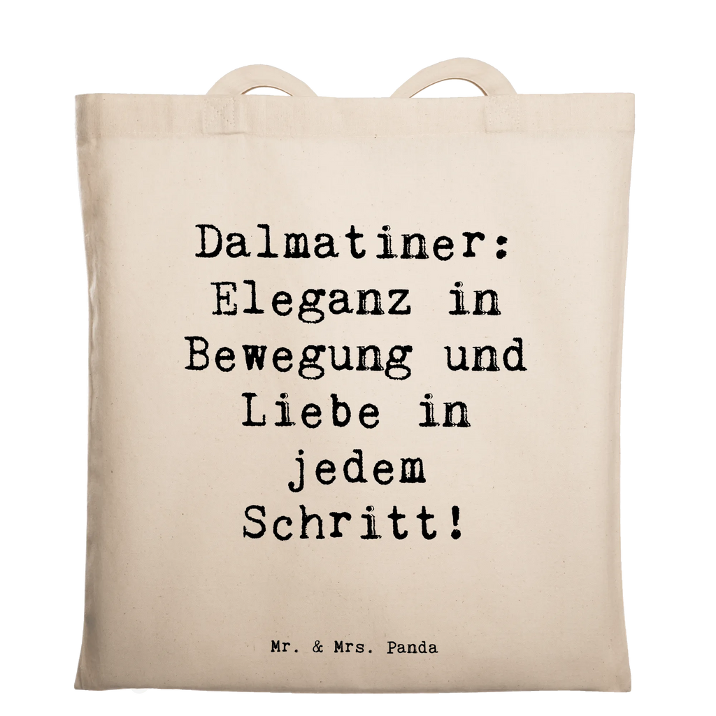 Tote bag Saying Dalmatiner: Eleganz in Bewegung und Liebe in jedem Schritt! Beuteltasche, Beutel, Einkaufstasche, Jutebeutel, Stoffbeutel, Tasche, Shopper, Umhängetasche, Strandtasche, Schultertasche, Stofftasche, Tragetasche, Badetasche, Jutetasche, Einkaufstüte, Laptoptasche, Hund, Hunderasse, Rassehund, Hundebesitzer, Geschenk, Tierfreund, Schenken, Welpe