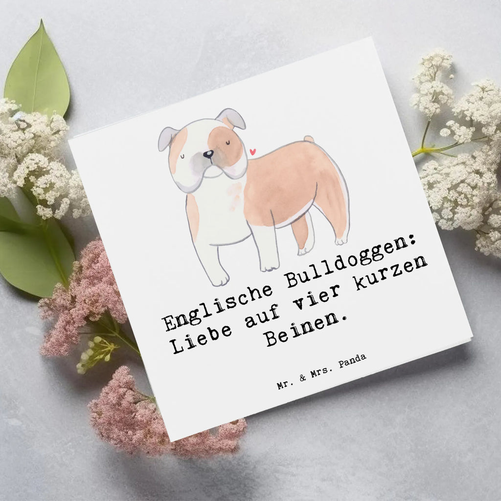 Deluxe Card Englische Bulldoggen: Liebe auf vier kurzen Beinen. Klappkarte, Hochwertige Grußkarte, Geburtstagskarte, Karte, Hochwertige Klappkarte, Glückwunschkarte, Hochzeitskarte, Grußkarte, Einladungskarte, Hund, Hunderasse, Rassehund, Hundebesitzer, Geschenk, Tierfreund, Schenken, Welpe