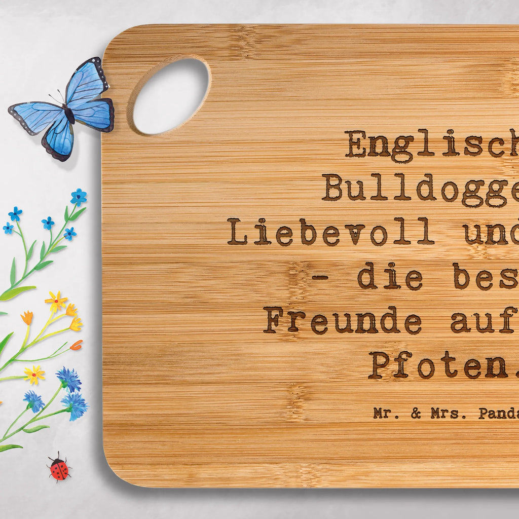 Bambus - deska do krojenia Przysłowie Englische Bulldoggen: Liebevoll und loyal - die besten Freunde auf vier Pfoten. Pies, rasa psa, pies rasowy, właściciel psa, prezent, miłośnik zwierząt, dawanie, szczeniak