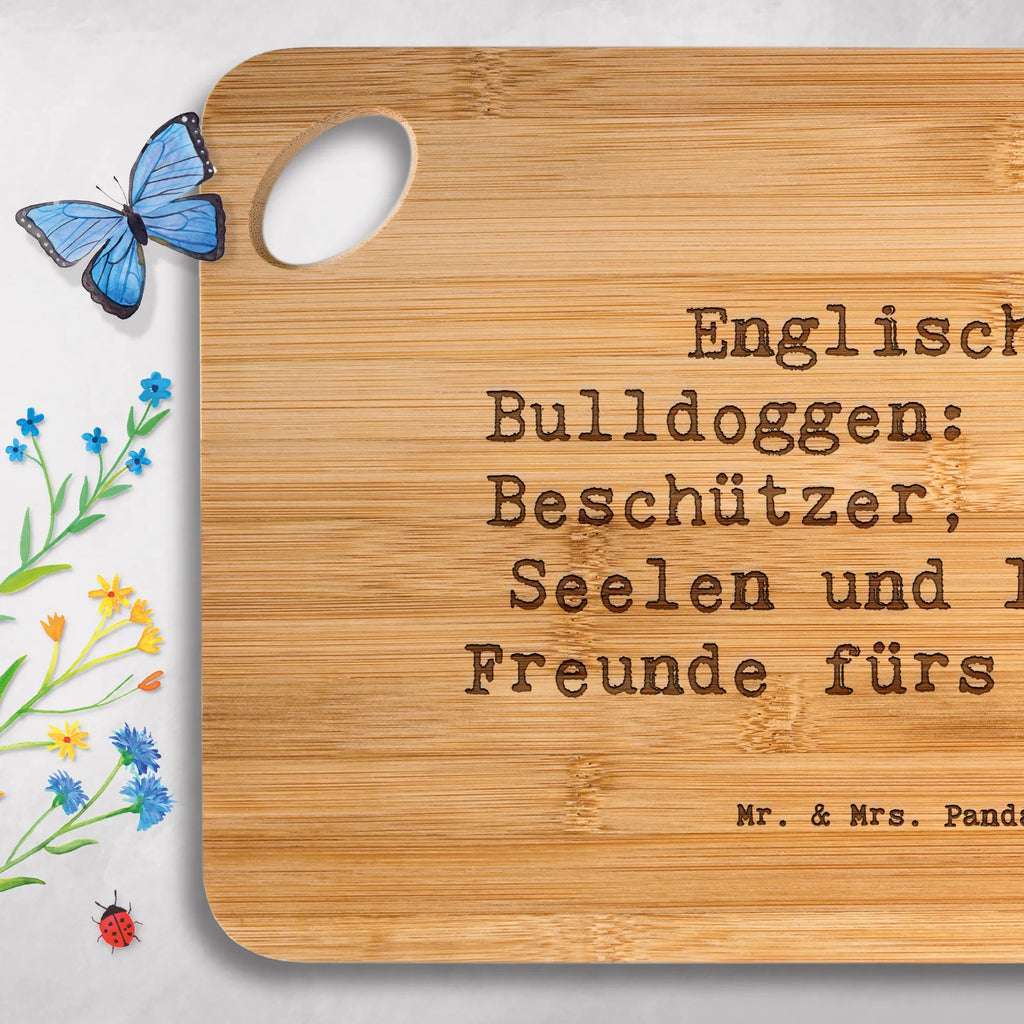 Bambus - deska do krojenia Przysłowie Englische Bulldoggen: Mutige Beschützer, sanfte Seelen und loyale Freunde fürs Leben. Pies, rasa psa, pies rasowy, właściciel psa, prezent, miłośnik zwierząt, dawanie, szczeniak