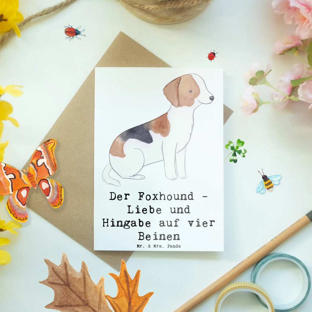 Greetings card Der Foxhound - Liebe und Hingabe auf vier Beinen Klappkarte, Hochzeitskarte, Glückwunschkarte, Ansichtskarten, Einladungskarte, Karte, Geburtstagskarte, Grußkarte, Hund, Hunderasse, Rassehund, Hundebesitzer, Geschenk, Tierfreund, Schenken, Welpe